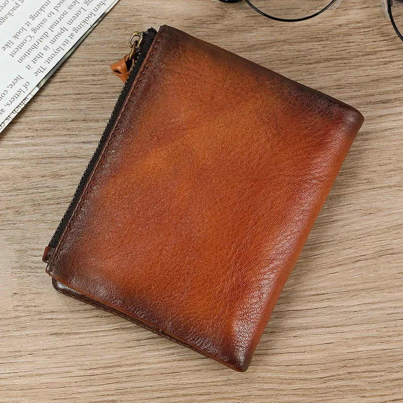 Men's Wallet Genuine For Cards Small Male Coin Purse Short Leather Wallets Clutch Mens burse