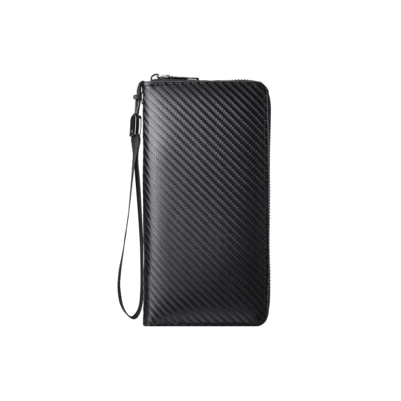 Men's Wallet Long Business Clutch Zipper Wallet Portable Mobile Phone Bag Security Anti-theft Card Bag Banknote Clip Coin Purse
