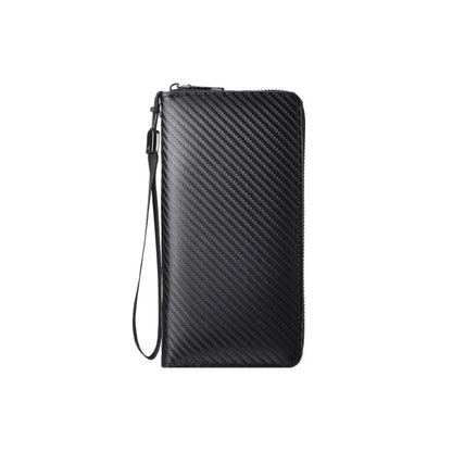Men's Wallet Long Business Clutch Zipper Wallet Portable Mobile Phone Bag Security Anti-theft Card Bag Banknote Clip Coin Purse