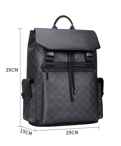 Men's Waterproof Backpack Large Capacity 15.6 Inches Laptop Bag Fashion Schoolbag Luxury Leather Backpacks Travel Commute