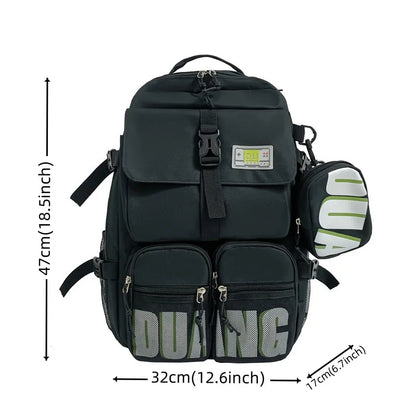 Men's Waterproof Oxford Backpacks Man Multiple Pockets Large-capacity Leisure Utility Travel Rucksacks Trend Student Schoolbags