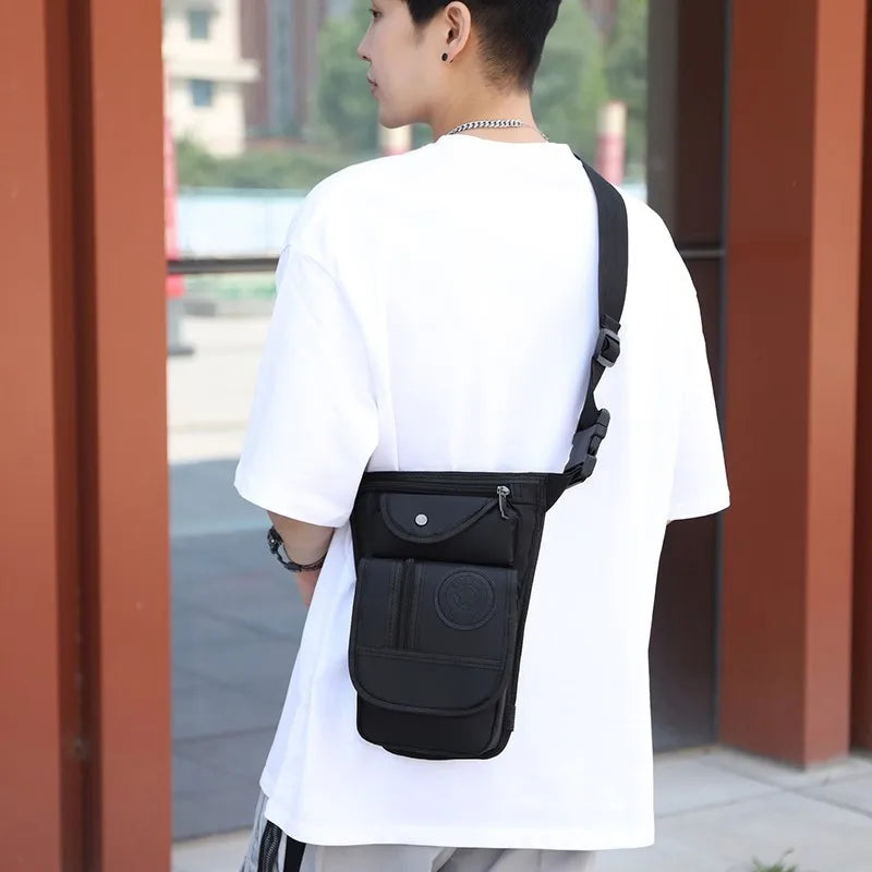 Men's Waterproof Oxford Fashion Crossbody Bags Multi-function Leg Bag Soft And Light Multi Layer Large Capacity Men Shoulder Bag