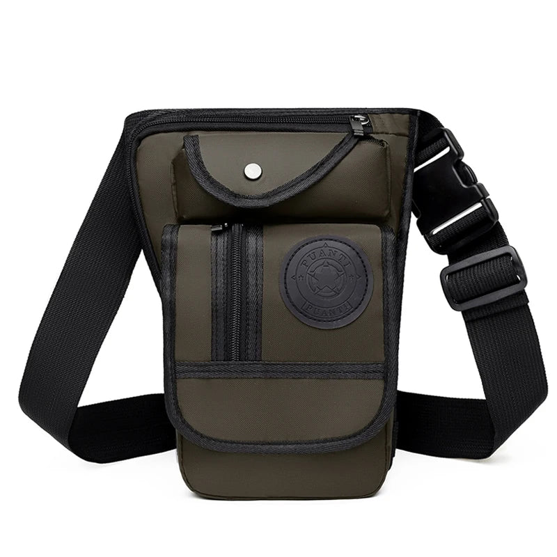 Men's Waterproof Oxford Fashion Crossbody Bags Multi-function Leg Bag Soft And Light Multi Layer Large Capacity Men Shoulder Bag