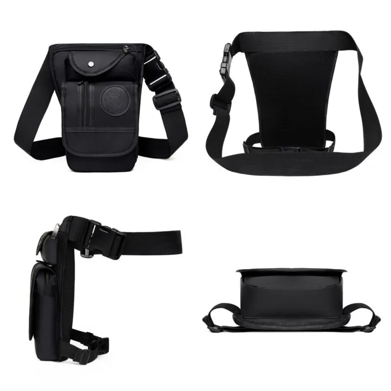 Men's Waterproof Oxford Fashion Crossbody Bags Multi-function Leg Bag Soft And Light Multi Layer Large Capacity Men Shoulder Bag