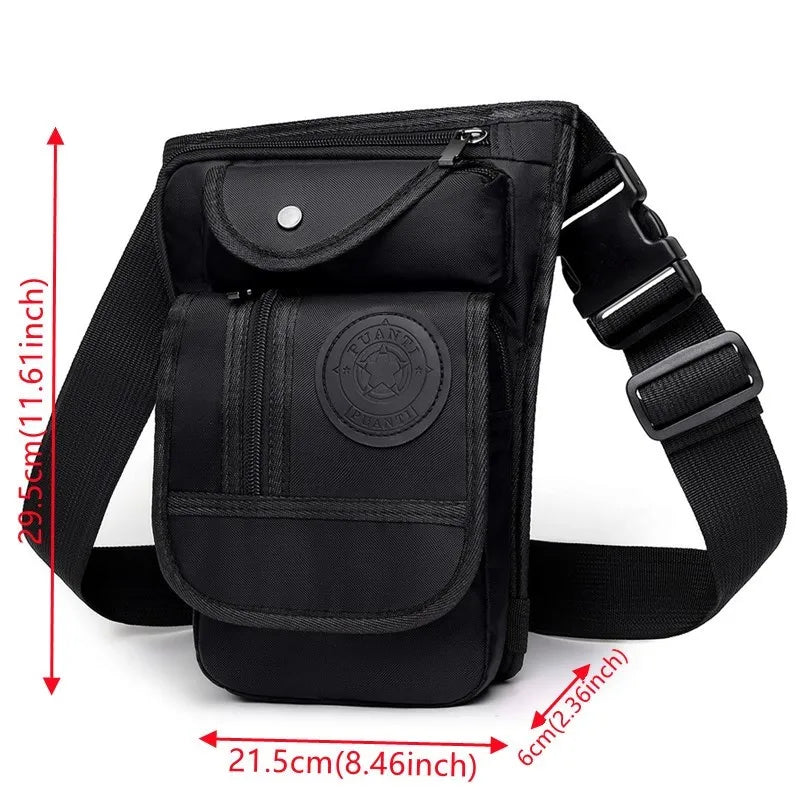 Men's Waterproof Oxford Fashion Crossbody Bags Multi-function Leg Bag Soft And Light Multi Layer Large Capacity Men Shoulder Bag