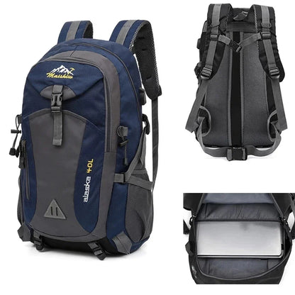 Men's Women's 40L USB Backpack Travel Waterproof Sports Bag Pack Outdoor Hiking Rucksack Climbing Camping For Female Male