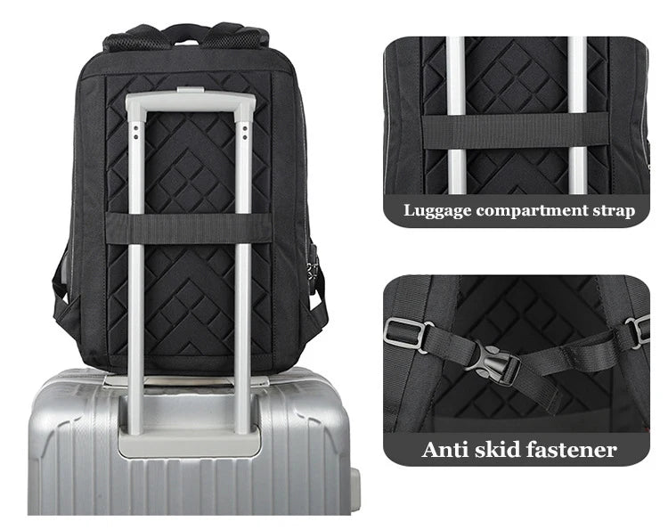 Men's backpack Password lock fashion 15.6 inch Laptop Backpacks USB charging Multi-layer Space Travel Bag Business Male Mochila