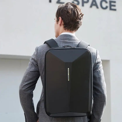 Men's laptop backpack plastic hard case computer bag Men's business waterproof backpack with USB charging port and password lock