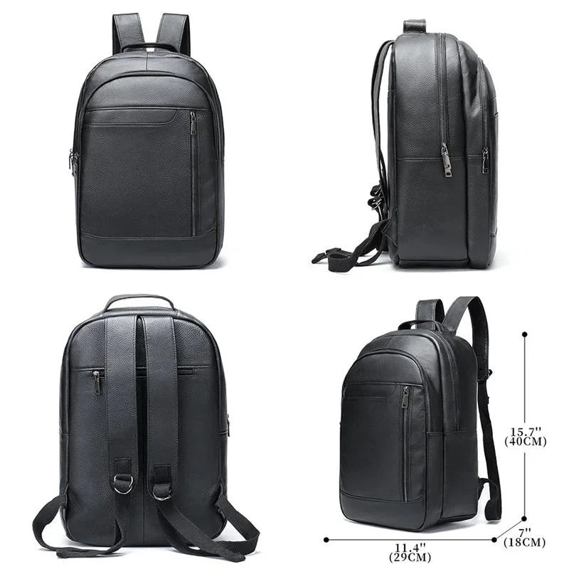 Men's leather large capacity business leisure travel computer backpack fashion trend first layer cowhide school bag man