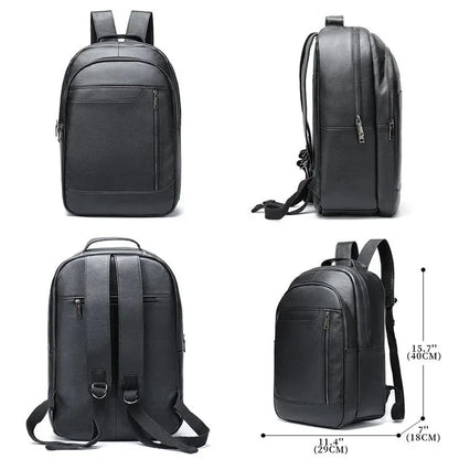 Men's leather large capacity business leisure travel computer backpack fashion trend first layer cowhide school bag man