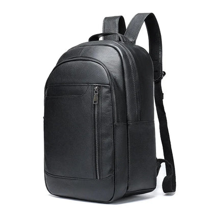 Men's leather large capacity business leisure travel computer backpack fashion trend first layer cowhide school bag man