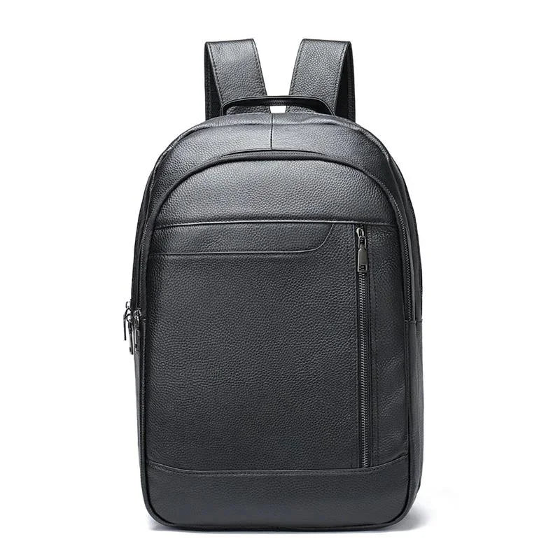 Men's leather large capacity business leisure travel computer backpack fashion trend first layer cowhide school bag man