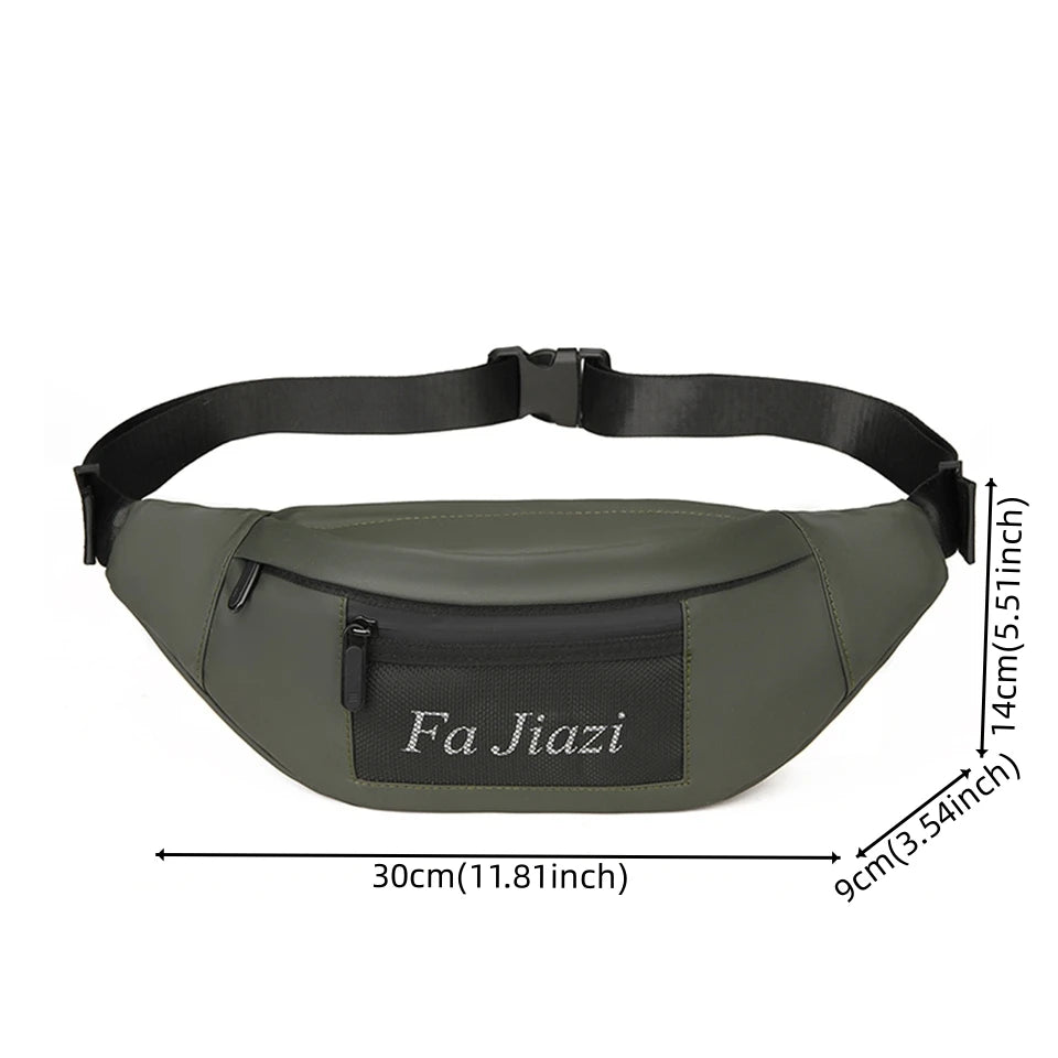 Men's nylon waist bag Fanny Pack belt waist bag laser chest phone bag sling bag multi-function sports and leisure