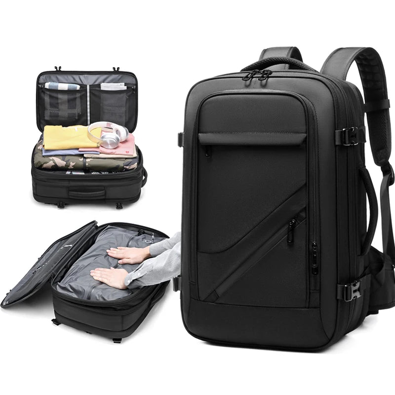 Men's travel backpack vacuum compression Outdoor Business Large Capacity 17 inch Laptop Backpack Expanded Hiking backpack