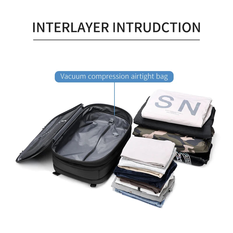 Men's travel backpack vacuum compression Outdoor Business Large Capacity 17 inch Laptop Backpack Expanded Hiking backpack