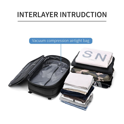 Men's travel backpack vacuum compression Outdoor Business Large Capacity 17 inch Laptop Backpack Expanded Hiking backpack