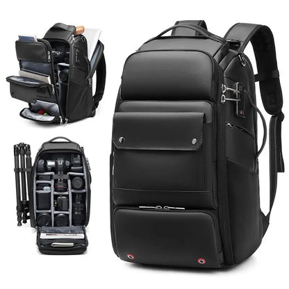 Men travel Professional SLR camera backpack With tripod bracket Detachable into a Anti-theft 40L travel 17 inch Laptop Backpack