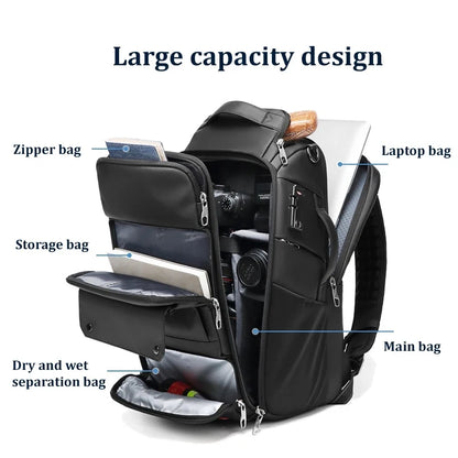 Men travel Professional SLR camera backpack With tripod bracket Detachable into a Anti-theft 40L travel 17 inch Laptop Backpack