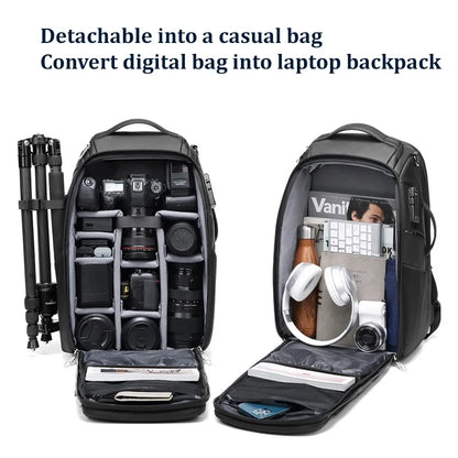 Men travel Professional SLR camera backpack With tripod bracket Detachable into a Anti-theft 40L travel 17 inch Laptop Backpack