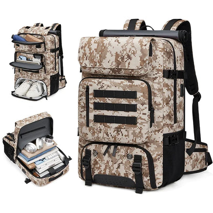 Men travel backpack 50L outdoors backpack Mountaineering bag waterproof Laptop Backpack Camping Backpack with Separate Shoe Bag
