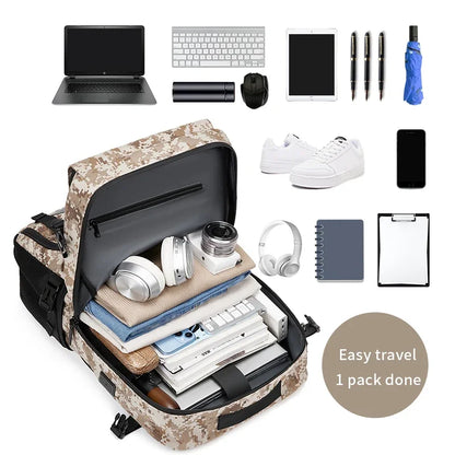 Men travel backpack 50L outdoors backpack Mountaineering bag waterproof Laptop Backpack Camping Backpack with Separate Shoe Bag