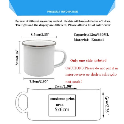 Merci AESH Printed Mugs Creative Coffee Tea Cups Drinks Water Milk Cup Enamel Mug School Home Handle Drinkware Gifts for AESH