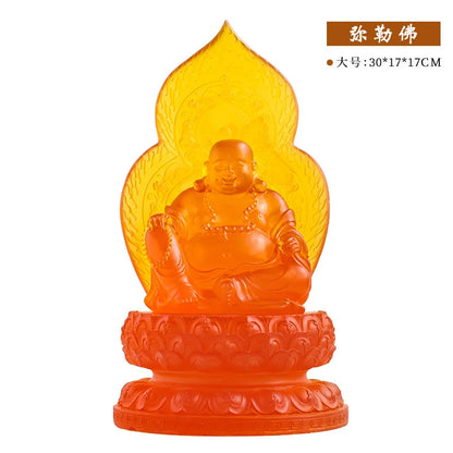 Merry Maitreya Buddha Figure Statue Resin Art Sculpture large size decorative buddhas Home living room  feng shui ornaments