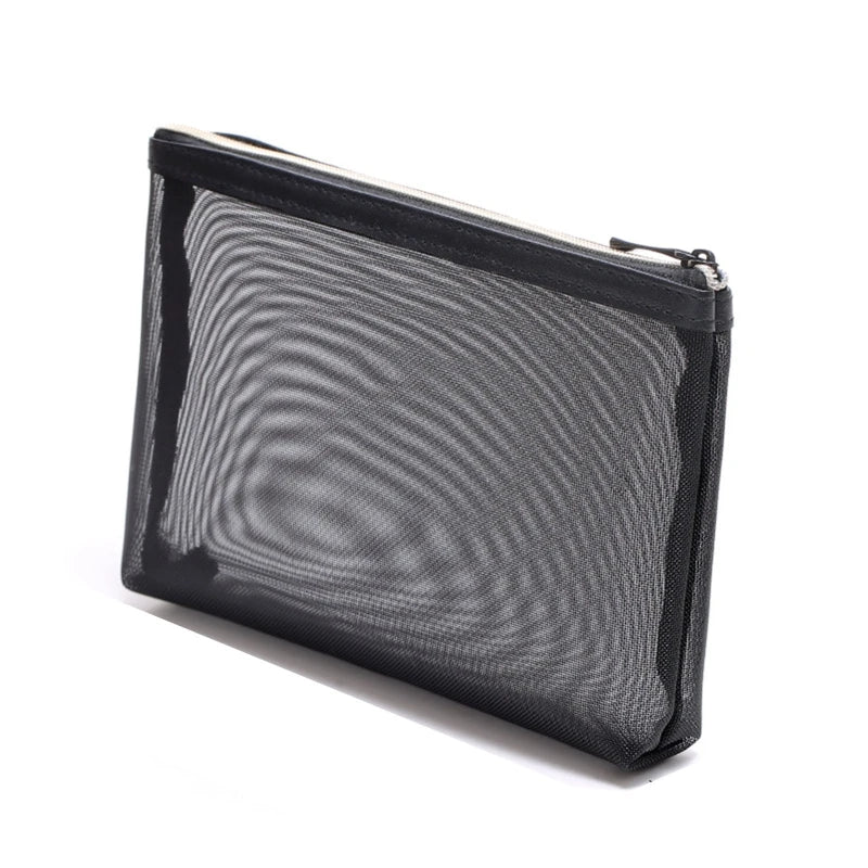 Mesh Makeup Bag Zipper Pouch Cosmetic Organizer Case Travel Toiletry Bags Organize Supplies Daily Cosmetics Accessories