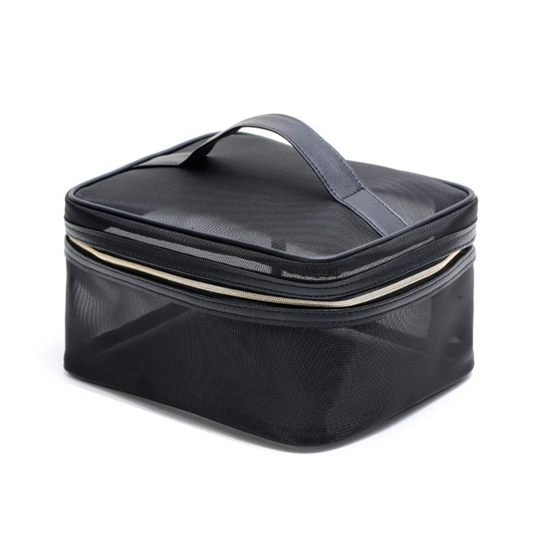 Mesh Makeup Bag Zipper Pouch Cosmetic Organizer Case Travel Toiletry Bags Organize Supplies Daily Cosmetics Accessories