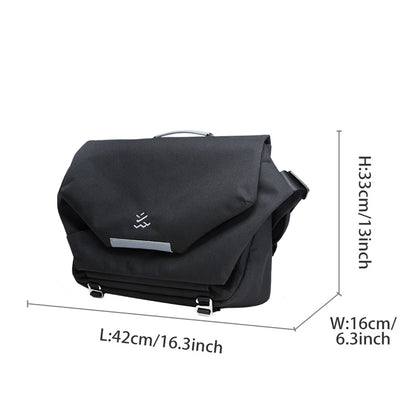 Messenger Bag for Men, Waterproof Oxford Crossbody Bag Fit 14 inch Laptop, College Work Travel Black Shoulder Bag