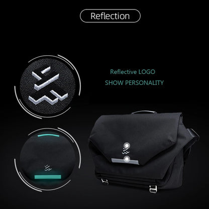 Messenger Bag for Men, Waterproof Oxford Crossbody Bag Fit 14 inch Laptop, College Work Travel Black Shoulder Bag