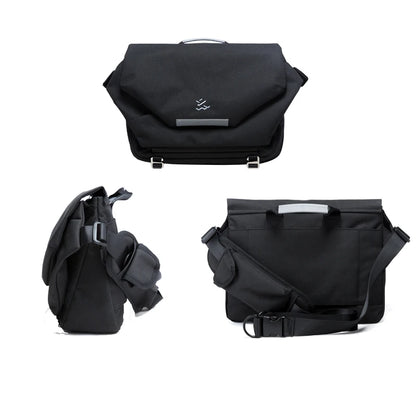Messenger Bag for Men, Waterproof Oxford Crossbody Bag Fit 14 inch Laptop, College Work Travel Black Shoulder Bag
