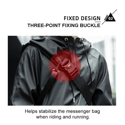Messenger Bags For Men Waterproof Large Crossbody Shoulder Men's Hip Hop Street Cycling Travel Multilayer Antitheft Design Bags