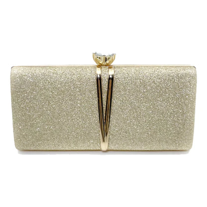 Metal Chain Evening Bags Sequined Prom Party Clutch Luxury Gift Mini Handbags for Wedding New Fashion Female Shoulder Bag 2024