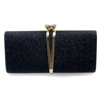 Metal Chain Evening Bags Sequined Prom Party Clutch Luxury Gift Mini Handbags for Wedding New Fashion Female Shoulder Bag 2024