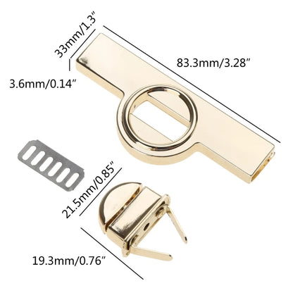 Metal Clasp Turn Lock Twist Locks for DIY Handbag Purse Craft Shoulder Bag Hardw