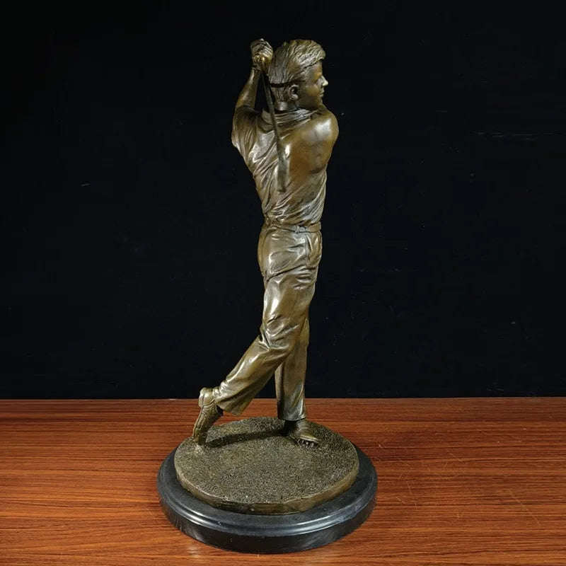 Metal Figurine Golf man Bronze Statue Home Decor Sculptures TPY-009-2