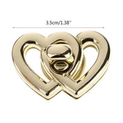 Metal Heart Clasp Buckles Turn Lock Twist Locks For Handbag Bag Purse Craft DIY