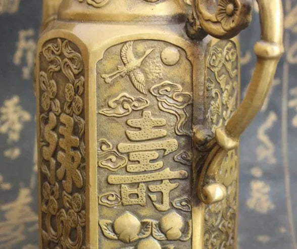 Metal Pot Chinese Retro Traditional Teapot Large Capacity Handmade Brass Tea Set Kettle Kung Fu Teapot Crafts
