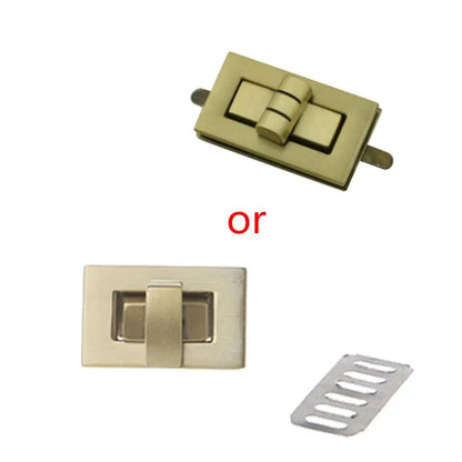 Metal Rectangle Shape Clasp Turn Lock Twist Lock DIY Handbag Bag Purse Hardware