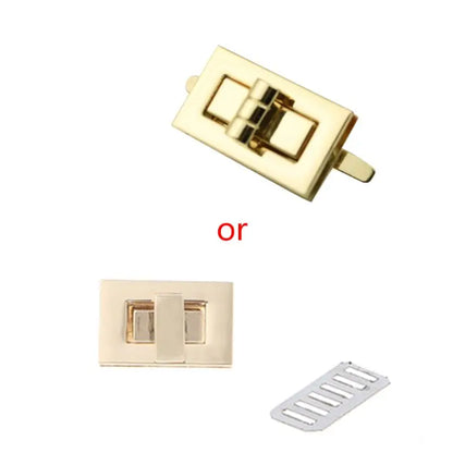 Metal Rectangle Shape Clasp Turn Lock Twist Lock DIY Handbag Bag Purse Hardware