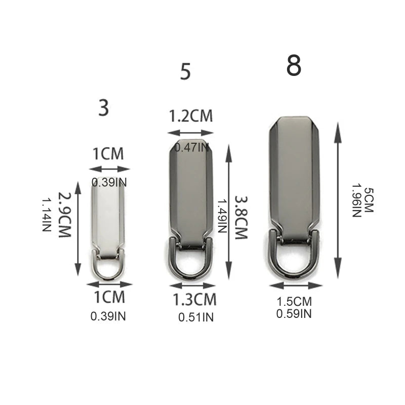 Metal Zipper Fixer Repair Replacement Pullers Kits Metal-Plated Zippers Sliders for Backpack Suitcase for Jacket Bags Coat