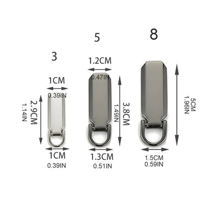 Metal Zipper Fixer Repair Replacement Pullers Kits Metal-Plated Zippers Sliders for Backpack Suitcase for Jacket Bags Coat