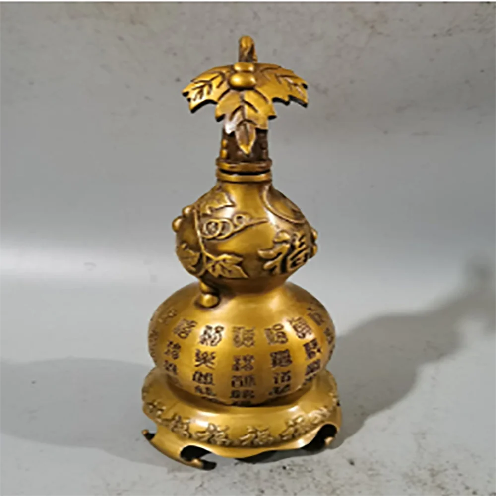 Metal pure brass gourd Baifu gourd Zhaocai Nafu open lid gourd home decoration ornaments