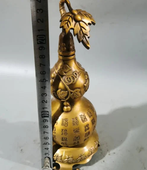 Metal pure brass gourd Baifu gourd Zhaocai Nafu open lid gourd home decoration ornaments