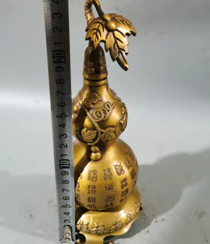 Metal pure brass gourd Baifu gourd Zhaocai Nafu open lid gourd home decoration ornaments