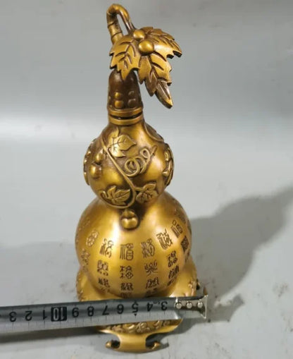 Metal pure brass gourd Baifu gourd Zhaocai Nafu open lid gourd home decoration ornaments
