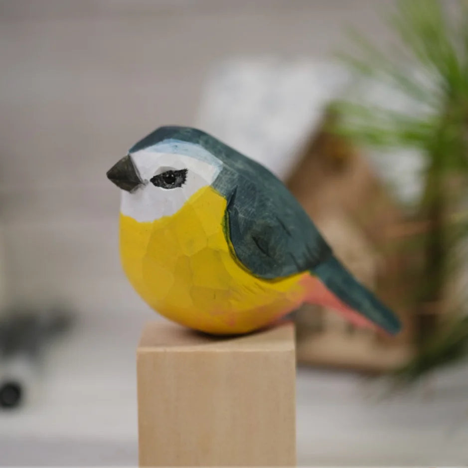 Mid-Autumn Festival gift wood carving fat chirp bird animal decoration craft birthday solid wood pure  handmade   woodcut