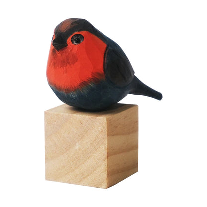 Mid-Autumn Festival gift wood carving fat chirp bird animal decoration craft birthday solid wood pure  handmade   woodcut