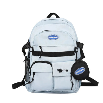 Middle School Student Schoolbag Teenager Simple Couple Backpack Large Capacity Multi-functional Waterproof Computer Bag